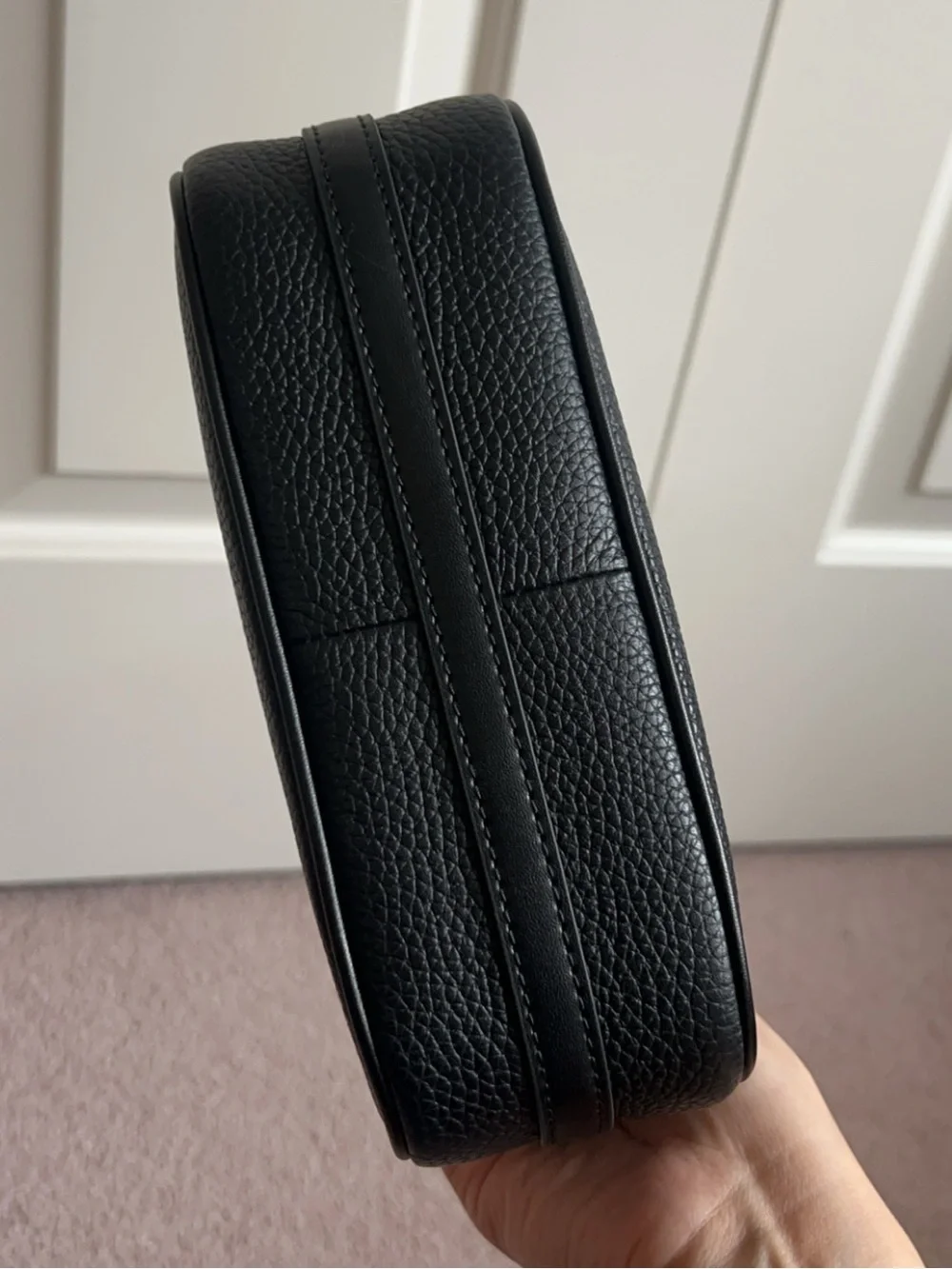 Michael Kors Black Leather Crossbody with Gold Chain